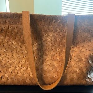 Madewell Large Woven Leather Tote